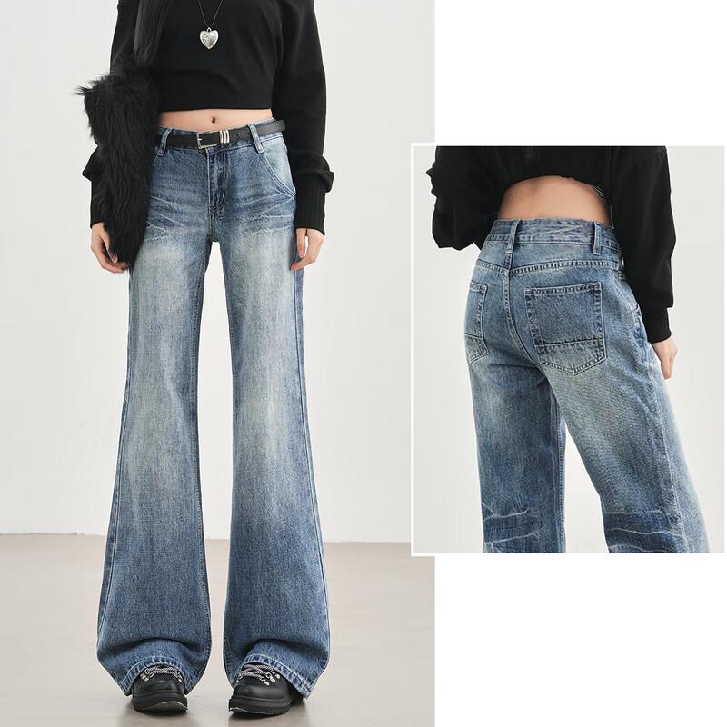 Women's Vintage Loose Flared Denim Jeans