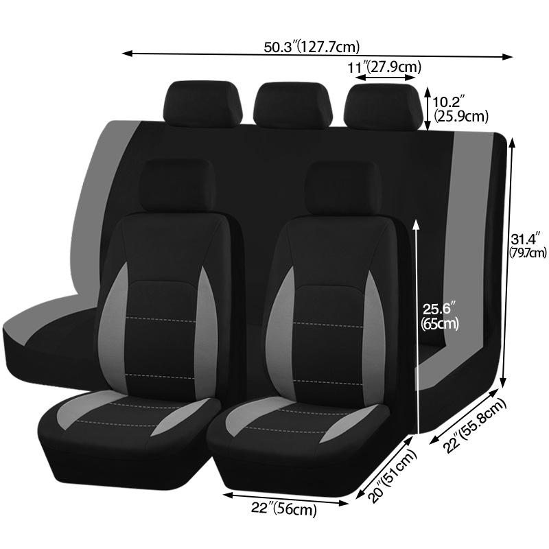 Universal Car Seat Cover Kit 9 PCS Full Seat Covers for Auto Car Seat Protect Luxury Breathable Mesh Seat Cover