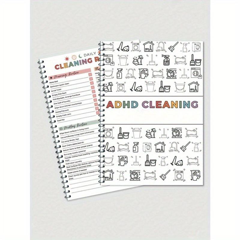 1 Pezzo ADHD PULIZIA, Programma Pulizie Casa, Planner Lista Pulizie Annuali, Quaderno Pulisci La Lista Settimanale e Mensile