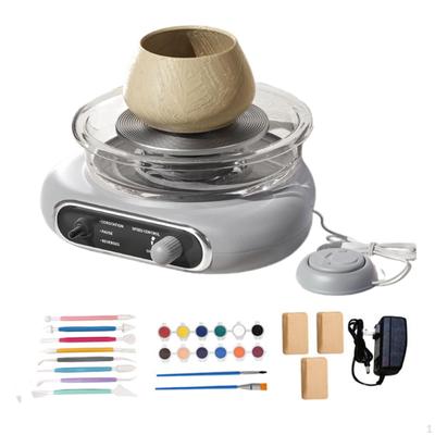 Mini Pottery Wheel Kit Ceramic Making Machine Clay with 8Pcs Sculpting Tools for Children