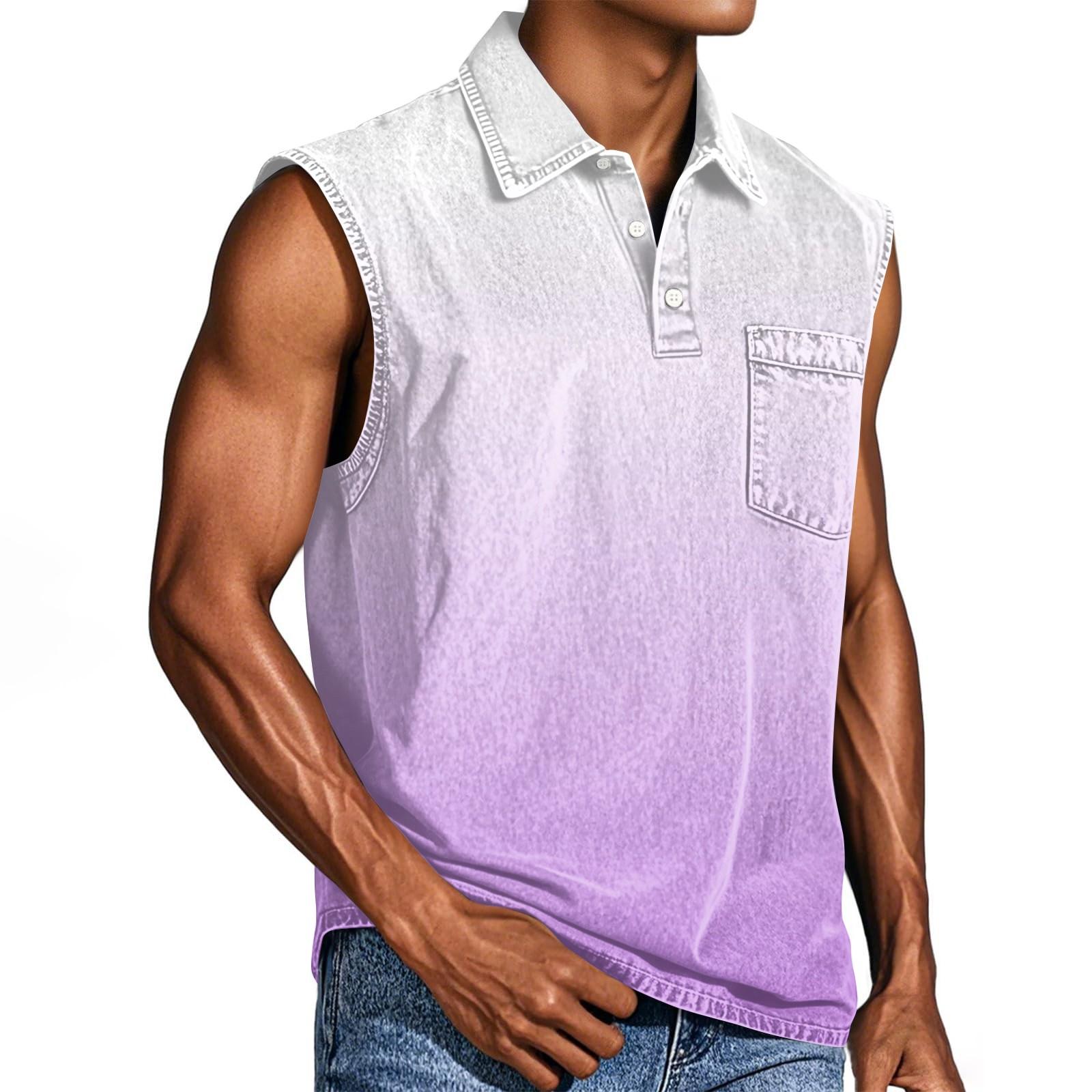 

Мужская состаренная рубашка без рукавов с градиентным принтом XXXL