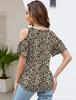 2025 Summer Off-the-Shoulder V-Neck Print Top for Women