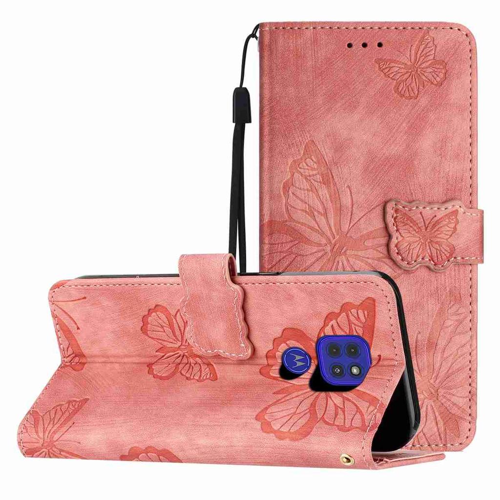 For Motorola Series.Moto E13 E20 G05 G54 Edge 40 Edge 50 Edge 60...Faux Leather Wallet Case with Butterfly Design,Card Slots & Shockproof Protection