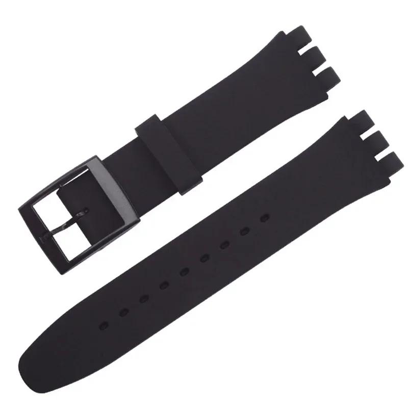 Correa de silicona impermeable para reloj Swatch, pulsera de goma suave para hombre y mujer, correa de repuesto de 16/17/19/20 mm.