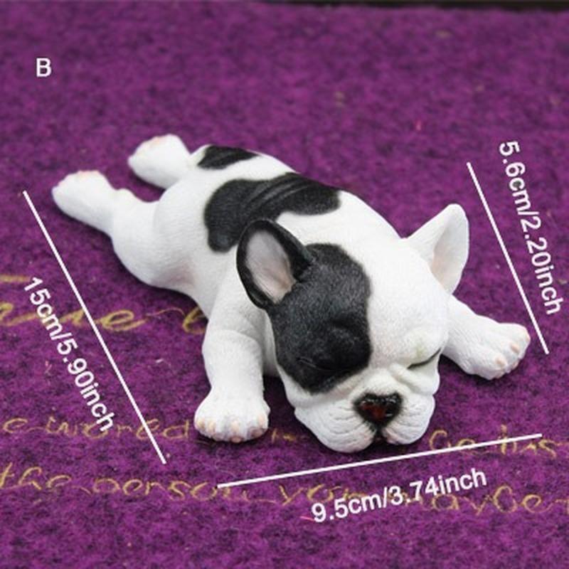 Cartoon Sleeping French Bulldog Car Decoration Cute Simulation Dog Car Decoration Gift Children's Toy Home Decoration