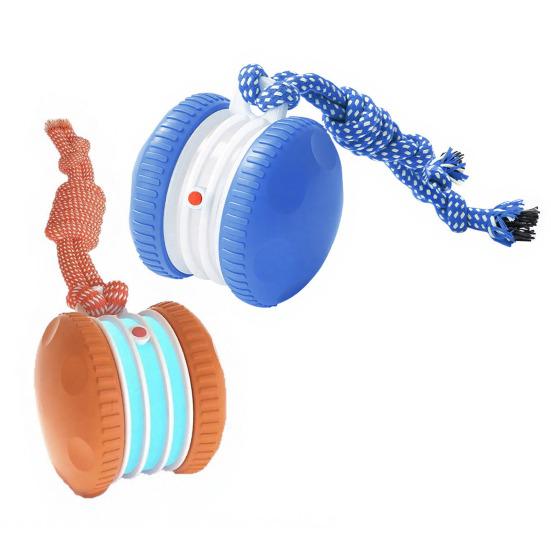 Interactive Dog Toy Automatic Rolling Dog Toy with 2 Speed Settings Chirping Touch Activated Electric Rolling Ball for Small To Large Dogs Chewing