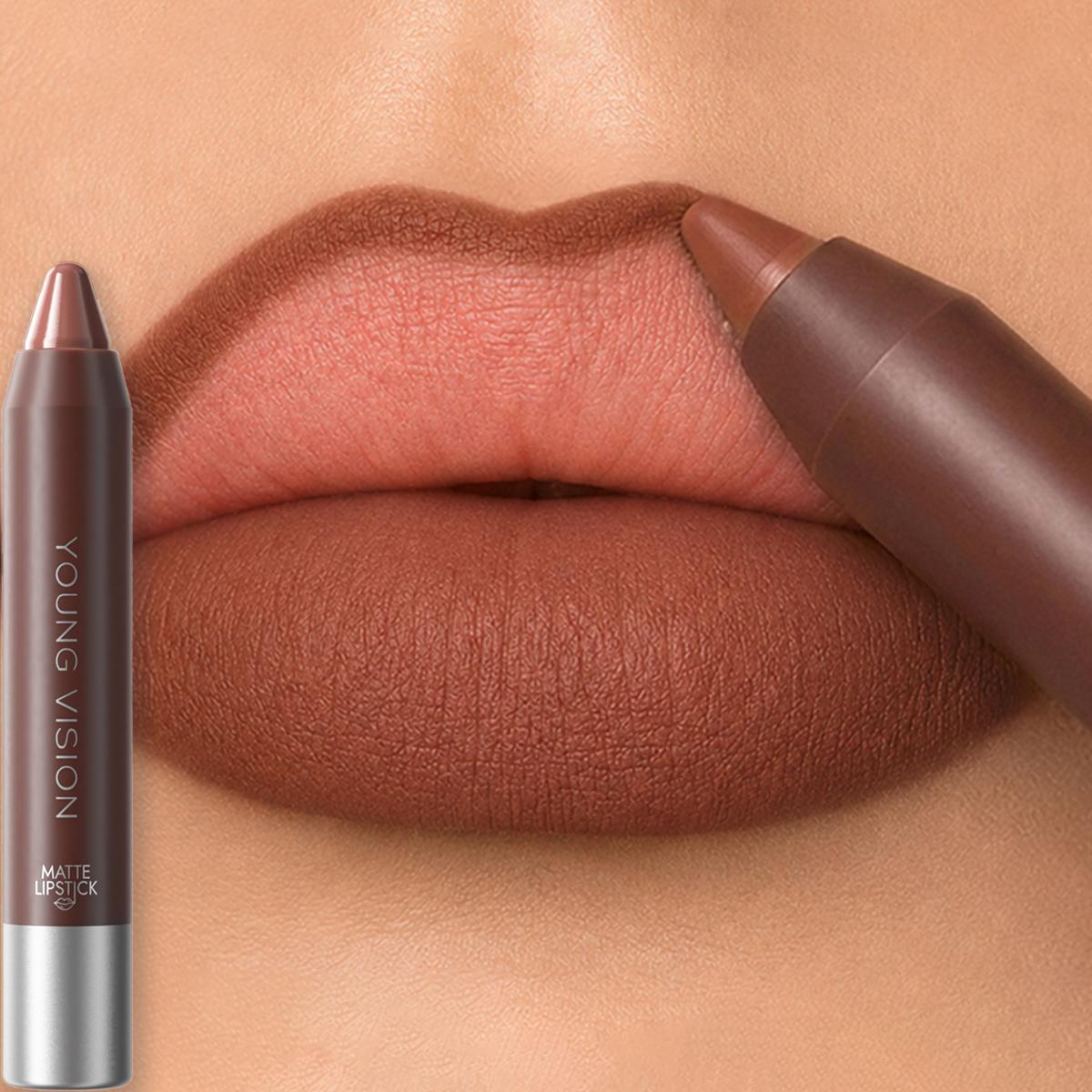 Chocoladetint Matte Lipliner Potlood Zacht Fluweel 8 Kleuren Gradient Lippenstift Waterdicht Langdurig Gladde Lipcontour Make-up brown