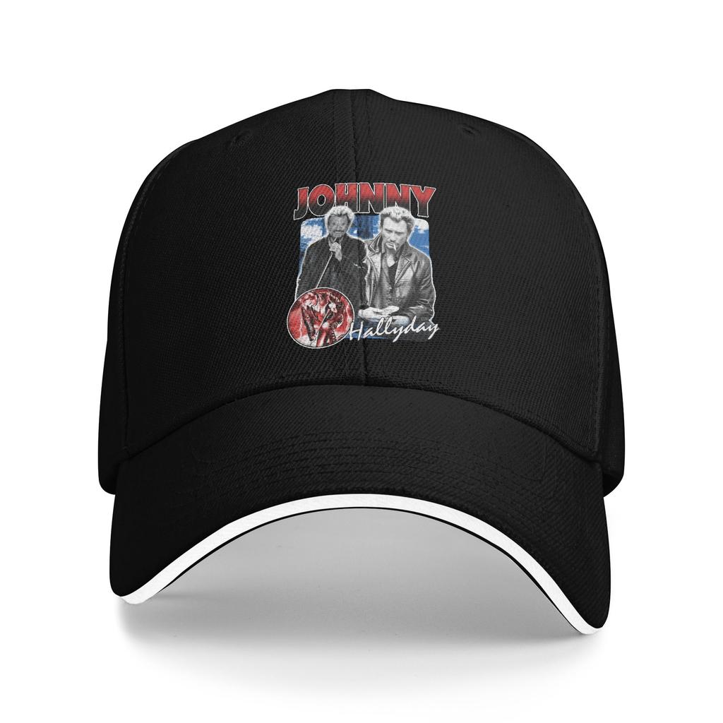 Custom Punk Unisex French Legend Rock Johnny Hallyday Baseball Cap Adult Adjustable Dad Hat for Unisex WoUnisex Hip Hop Snapback Hats