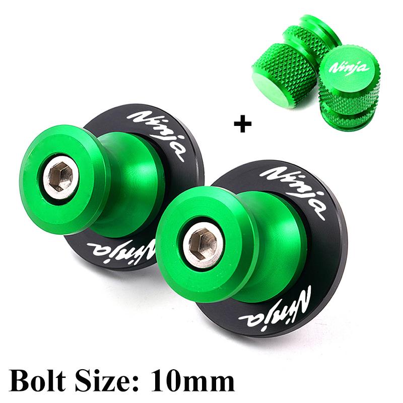 M8/M10 Ninja Swingarm Spools CNC Slider Stand Screw Valve Caps For Kawasaki Ninja650 Ninja1000sx Ninja 250 300 400 650 ZX6R