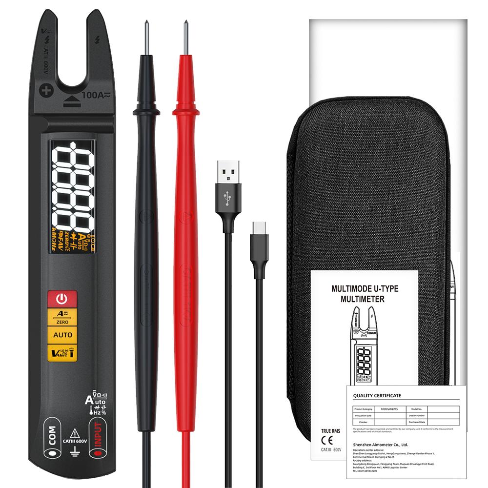 

BSIDE U1 Digital Clamp Meter Fork DC AC Professional 100A Ammeter Pliers T-RMS Current OpenJaw Electrical Tester Auto Multimeter
