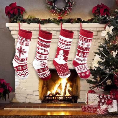 Christmas Socks Gift Bag Knitted Socks Large Christmas Socks Gift Bag Pendant