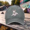 Bull Terrier Dog Graphic Washed Baseball Cap Unisex Adjustable Cotton Outdoor Sport Headwear