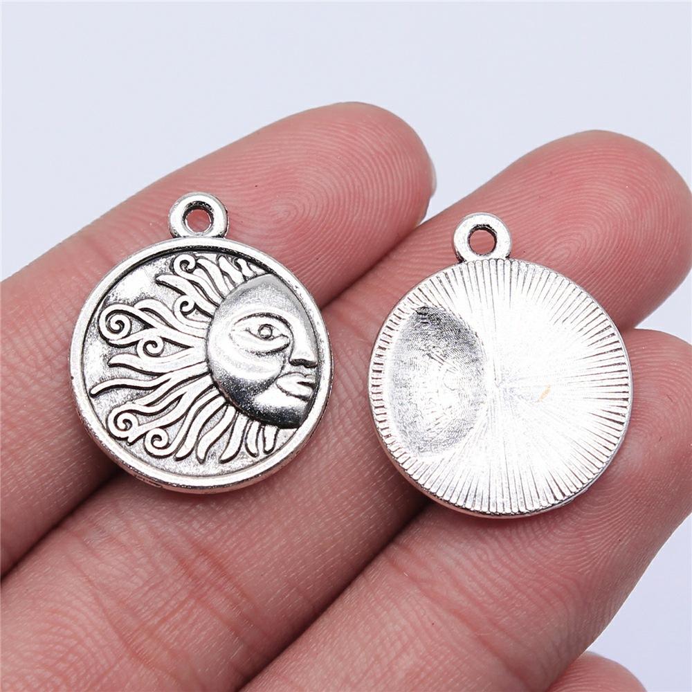 20pcs Sun Pendant Charms Antique Silver Color Sun Charms Jewelry DIY Sun Charms For Bracelet Making
