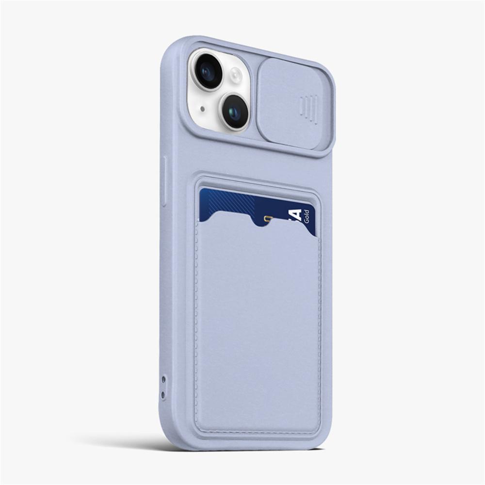Sliding Lens Protect Card Slot Holder Wallet Case For iPhone 16 14 15 11 12 13 Pro Max X XR XS 7 8 SE Soft Liquid Silicone Cover