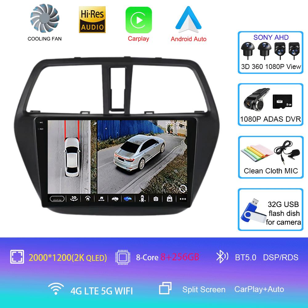 Android 14 Car Radio For Suzuki SX4 2006-2014 Multimedia Video Player 2 Din 4G WIFI Wireles Carplay Navigation GPS RDS Head Unit