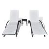 VidaXL Chaises longues avec table Résine tressée Noir