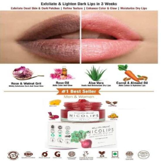 

Гель-скраб для осветления губ NicoLips удаляет темные губы и никотиновые пятна с губ