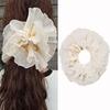 Elegant Ruffled Trim Hair Scrunchies Elastic Hair Rope Soft Hair Rope Spring Elastic Hair Tie for Girls Braids Hold
