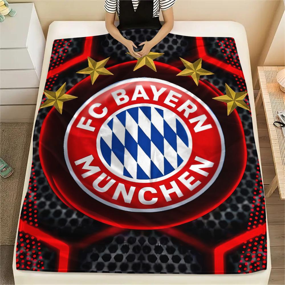 1pz Coperta in Flanella con Stampa FC Bayern Monaco, Alta qualità Confortevole per Tutte le Stagioni, Decorazione per la Casa, Calore e Comfort, Perfetta per Regali di Natale