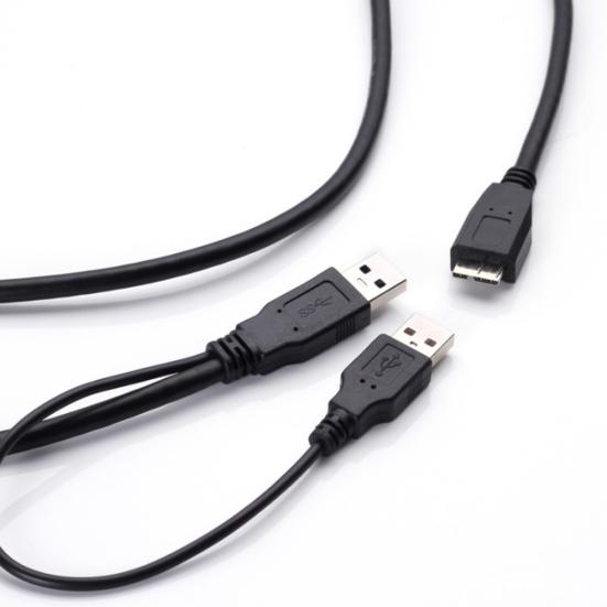 USB 3.0 A auf Micro B Adapterkabel USB 2.0 Stromversorgungskabel für Festplatten-SSD