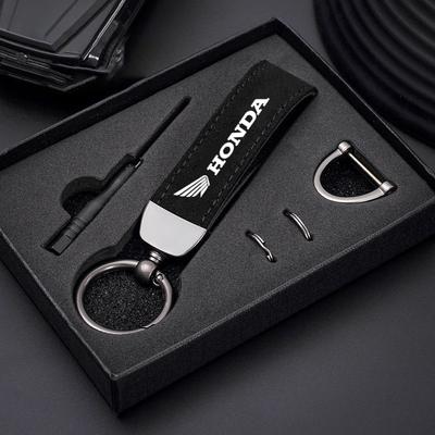 Leather Motorcycle Keychain Horseshoe Buckle Key Ring For Hornet 600 250 CB500X NC750X PCV Forza 125 CB650R CBR 954 EB1