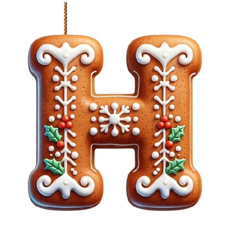 Child Safe Acrylic Christmas Letter Ornament Gingerbreads Homes Decors For Car Homes Decoration Holiday Party Accessory