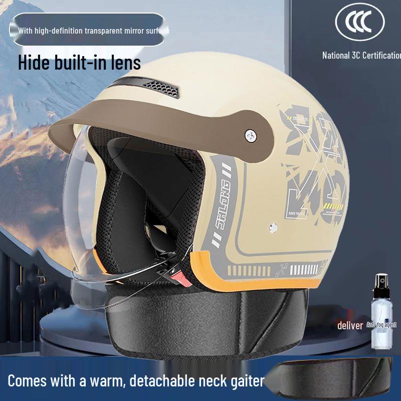 Unisex 3C Certified Electric Scooter Helmet with Hidden Visor – All-Season, Winter-Ready, Men’s and Women’s Safety Protection.