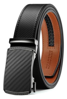 Business Large Suit Infinitely Comes with Box [CHAOREN] Men's Belt, Size, Auto-Lock, Gentleman's Belt, Leather, Holeless, Adjustable, Comfort,