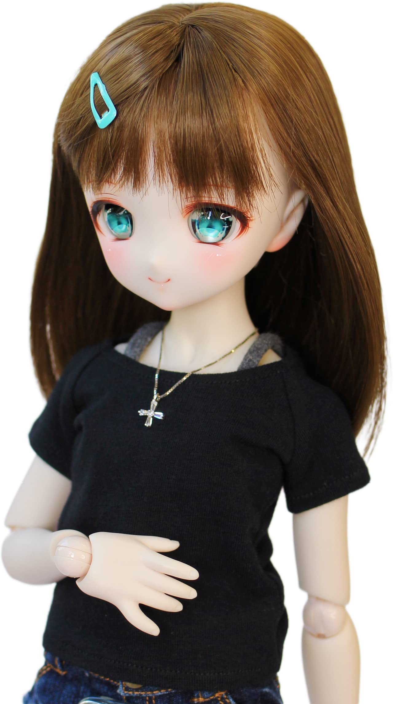 

Совместимый с MDD рукав реглан Простая футболка с коротким рукавом реглан черного цвета Круглый большой вырез На каждый день 40 см Кукла BJD и майка не [Petite Marie] 1/3 футболка. чёрный