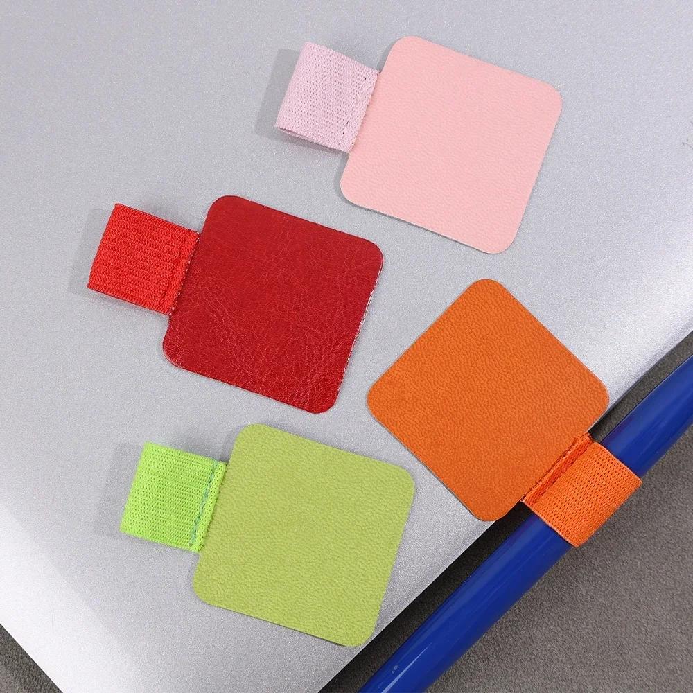 Easy To Carry Self-Adhesive PU Leather Pen Clip Pencil Elastic Loop Cover Ring for Diary PlannerClip for Apple ICell Phone IPencil Hol Practical Use