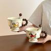 Cute Dachshund Puppy Mug Ceramic Water Cup Girls Home Breakfast Coffee Milk Cup Practical Gift Set