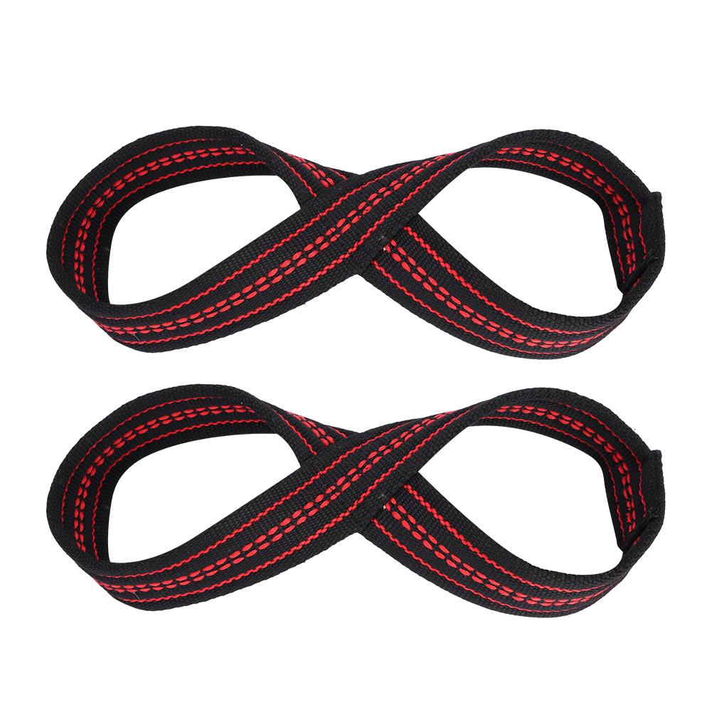 Soft Nylon and Spandex Figure 8 Weight Lifting Straps Gym Training Support Hand Protective Sleeves (M)