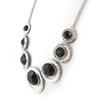 Les Trésors De Lily [N1117] - Designerski naszyjnik „Sissi” czarno-srebrny