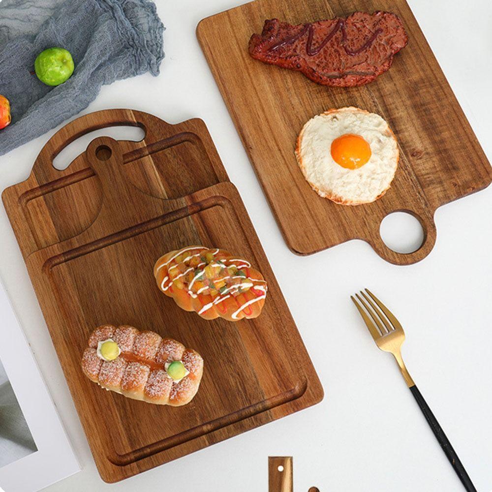 Multi-Purpose Charcuterie Serving Tray Sap Groove Pizza Pan Durable Steak Board Bread