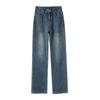 Small High-waisted Straight Jeans for Women, Loose Plush Autumn and Winter New Style Slimming and Versatile Wide-leg Floor Pants