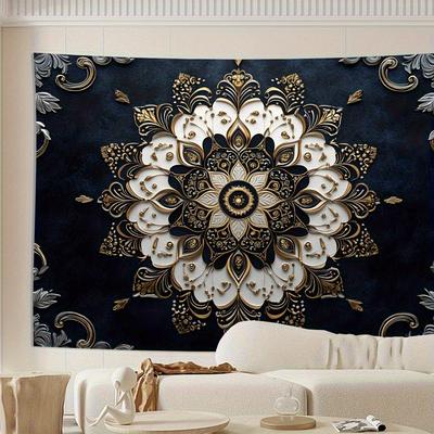 1pc Vintage Mandala Floral Tapestry Wall Hanging, Wall Art for Living Room, Bedroom, Office, Party Decoration, Polyester