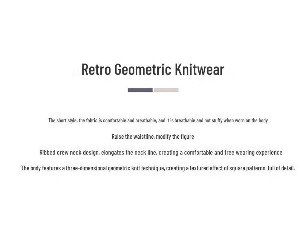 Tatu Women's Retro Geometric Short Sleeve Knit Top