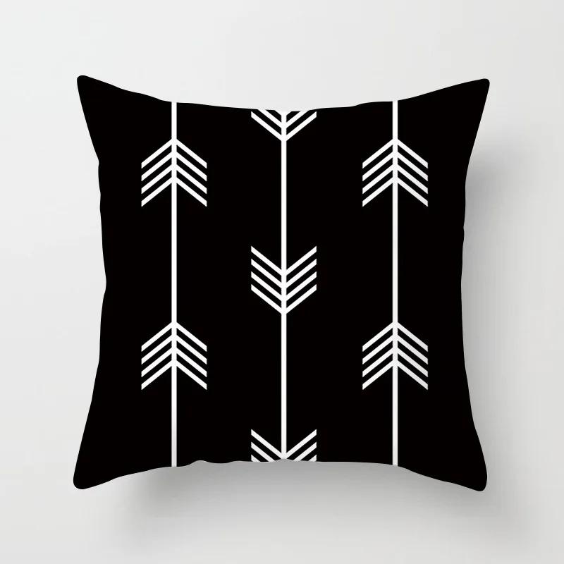 Geometric Cushion Cover Black and White Pillow Case Cover Striped Dotted Pillowcase Grid Triangular Geometric Cushion Cover