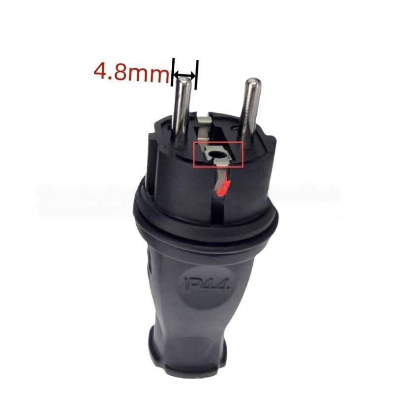 EU Rubber Waterproof Electrical Plug Socket Grounded European Connector Anti-slip for Outdoor Power Tool Connection