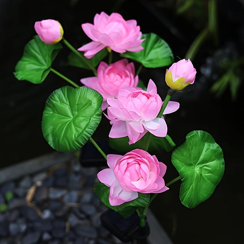 Solar Garden Decorative Flowers Lights Outdoor Waterproof Lotus Stake Light for Country Patio Yard Porch Step Pathway Solar Lamp
