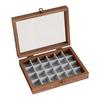 Walnut Color Jewelry Storage Box Dust-proof Design Velvet Material Ring Storage Box Vintage Style Light Luxury Packaging
