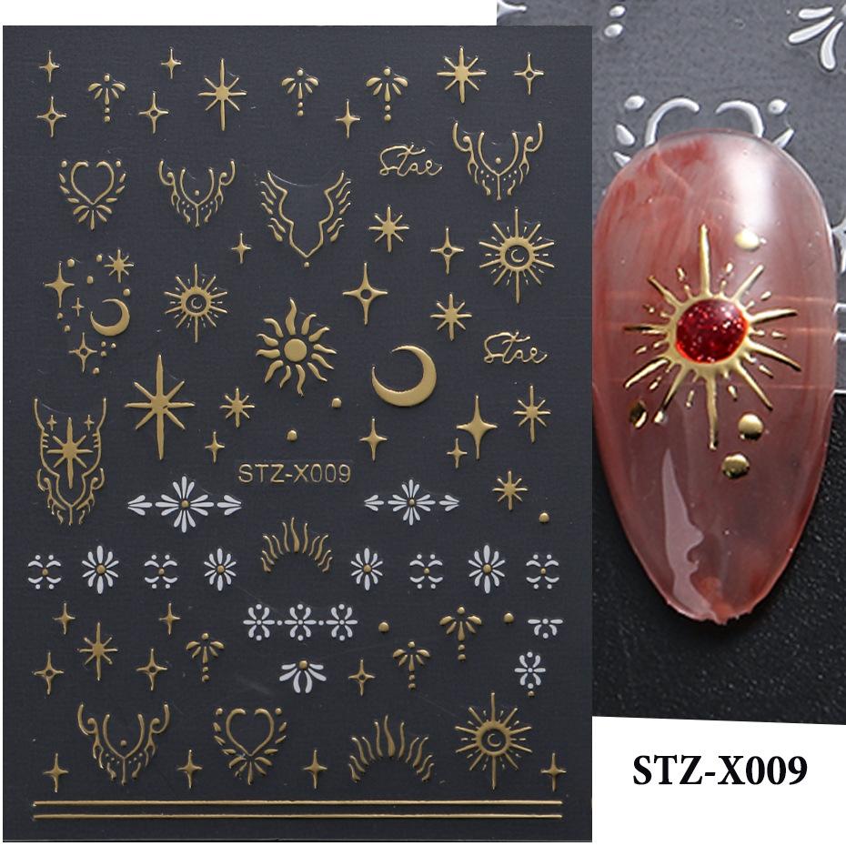 Nail Art Stickers New Chinese Style Butterfly Cat Eye Butterfly Beads Adhesive Nail Stickers