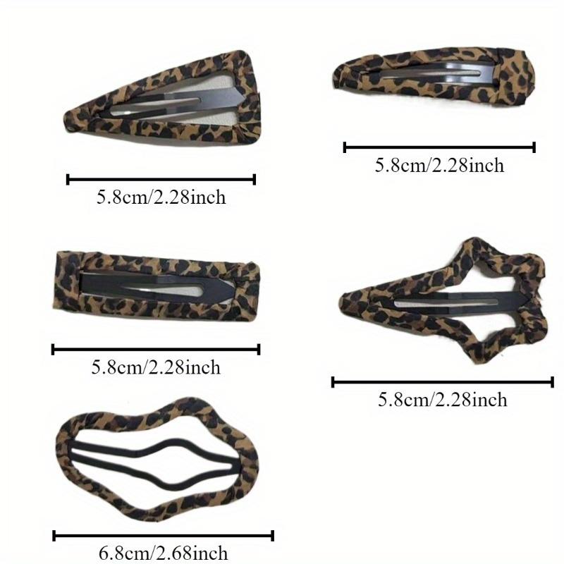 Set of Leopard Pattern Hair Accessories, BB Hair Clips, Y2K Millennium Trendy Leopard Print Hair Clip Collection, Holiday Present