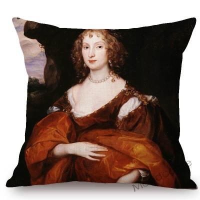 Van Dyck Renaissance Baroque Famous Oil Painting Royal Court Lady Wall Art Sofa Pillow Case Mourning Christ Linen Cushion Cover