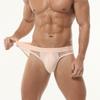 Sexy Mesh Men Briefs High Elastic Breathable Sport Underwear See-through Net Triangle Underpants