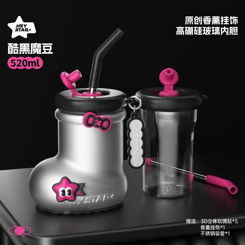 

High Appearance Thermal Boot Boot Cup Birthday Gift High Temperature Resistance Cute Coffee Cup Straw Personality Water Bottle 1pcs