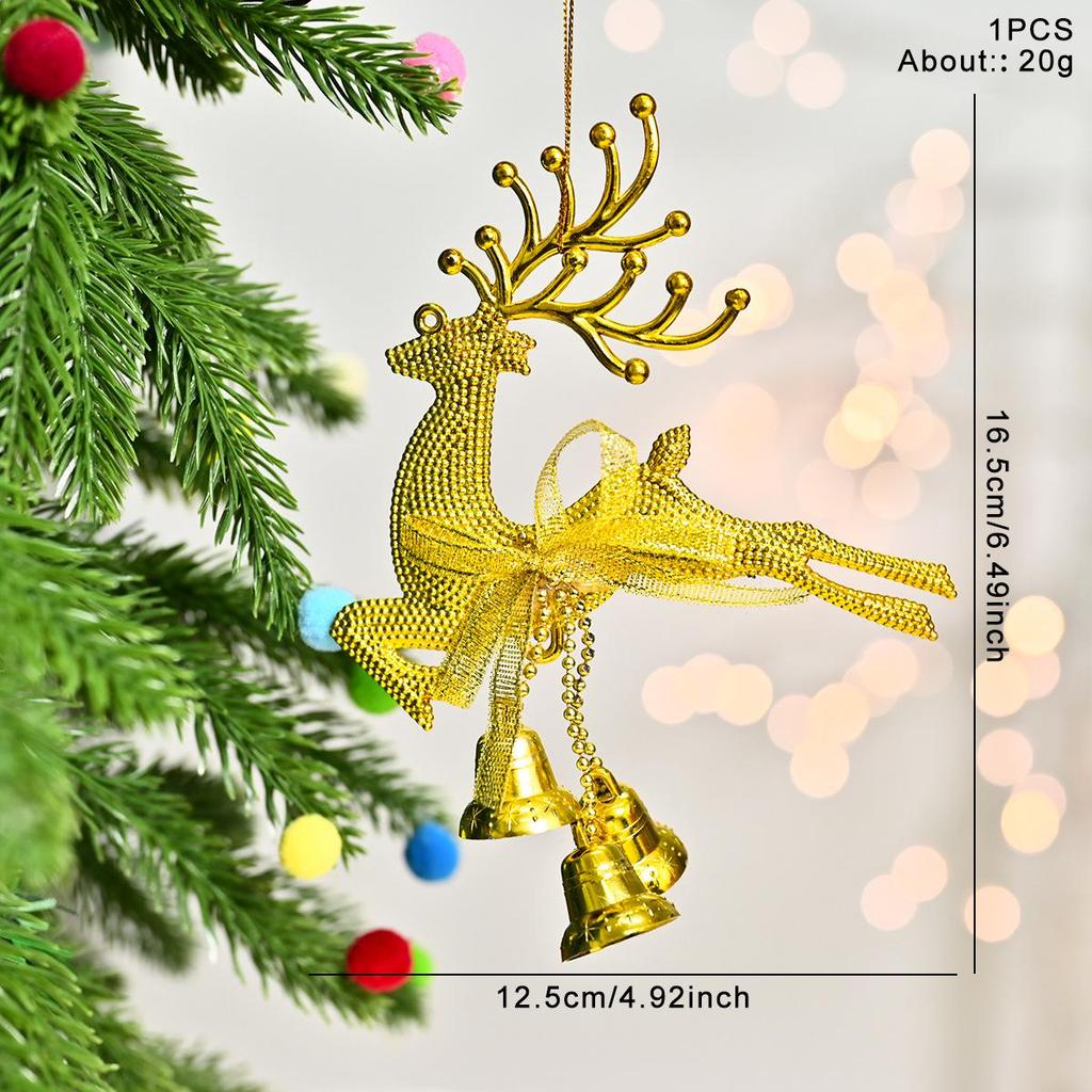 Colorful Reindeer & Bells Christmas Ornaments for Tree & Party Decoration