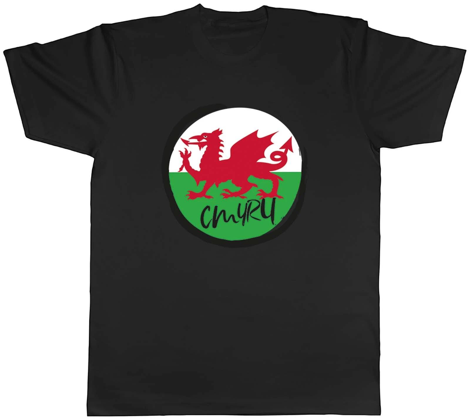 Mens T Shirt CMYRU Wales Football Welsh Dragon Unisex Tee Gift M