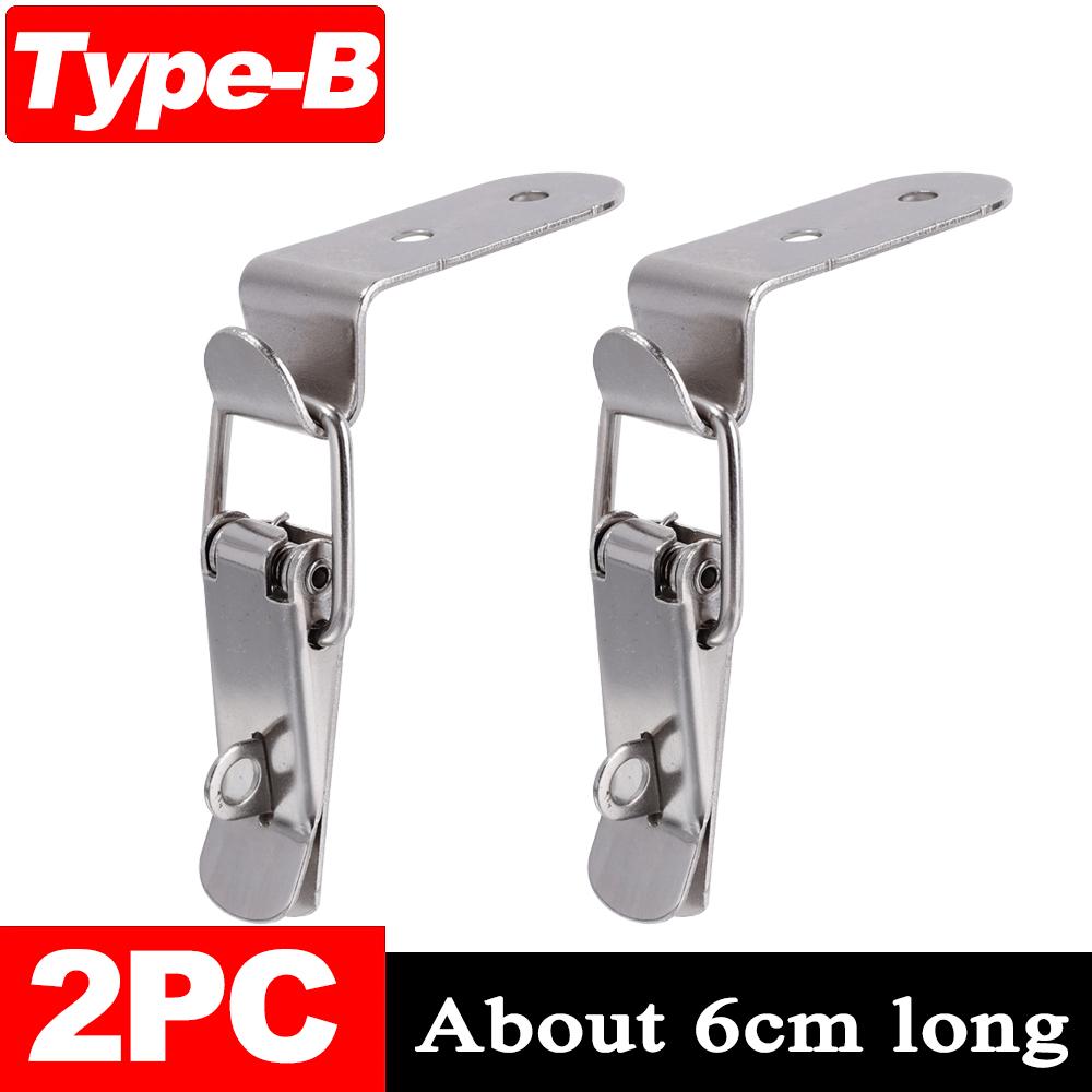 1/12Pcs 90 Degree Duck-mouth Buckle Hook Lock Silver Metal Spring Hasp Latch Catch Clamps Wooden Box Loaded Draw Clasp Hardware