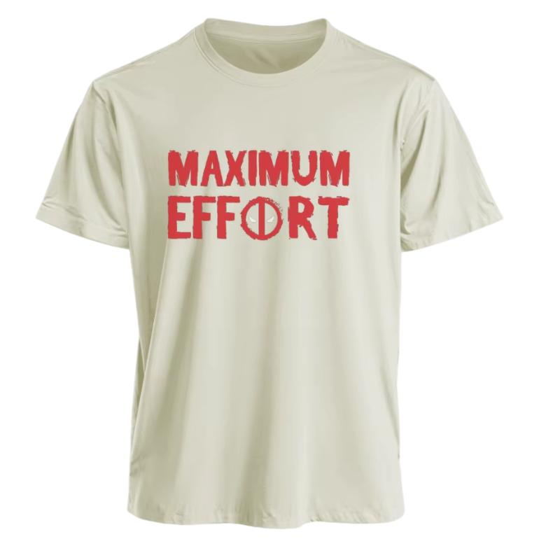 Marvel TShirt Men Women Deadpool Maximum Effort American Niche Fitness Trendy Oversized Short Sleeve Casual Streetwear Tee